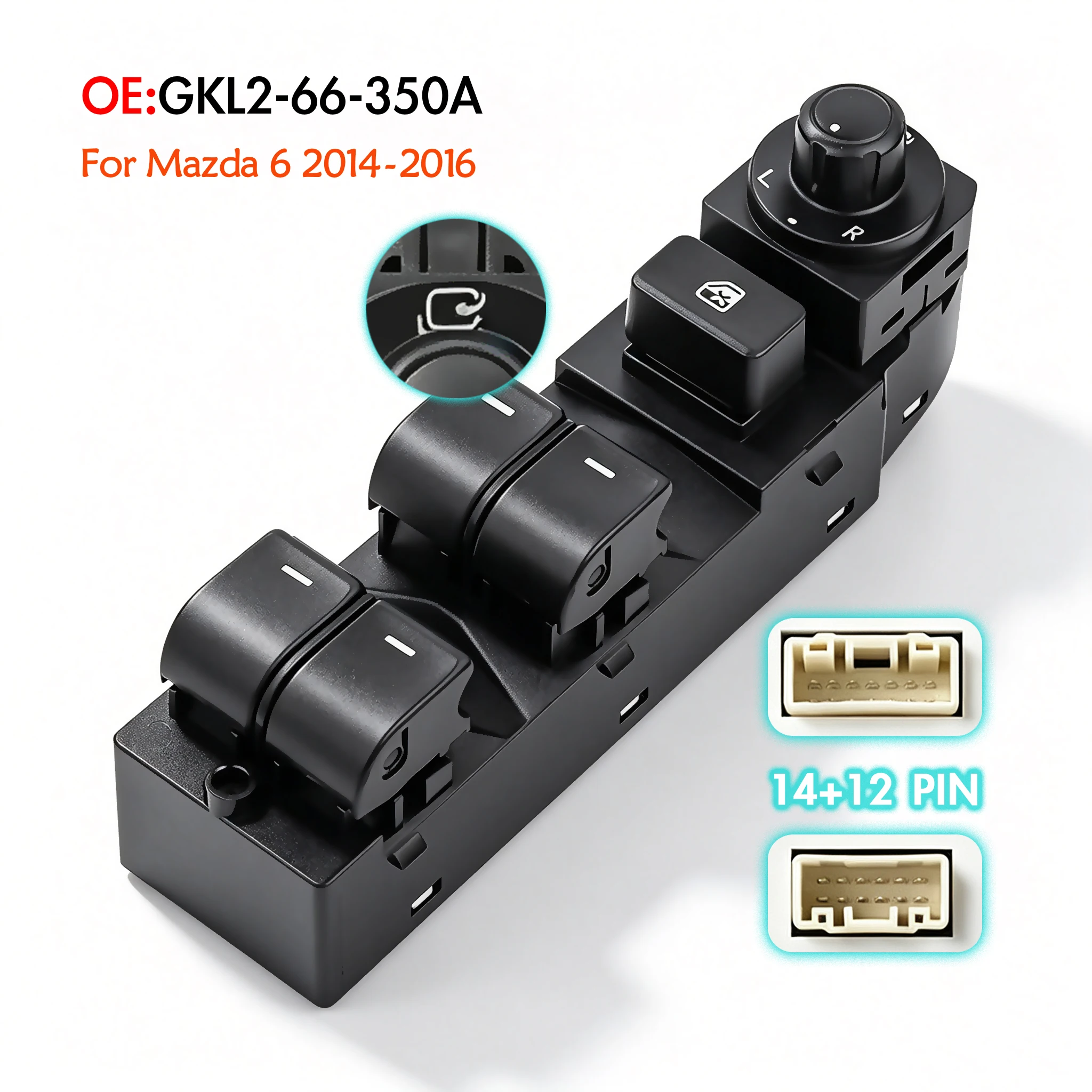 For Mazda 6 2014 2015 2016,Front Left Driver Side Electric Master Power Window Switch Glass Lifter Control Button
