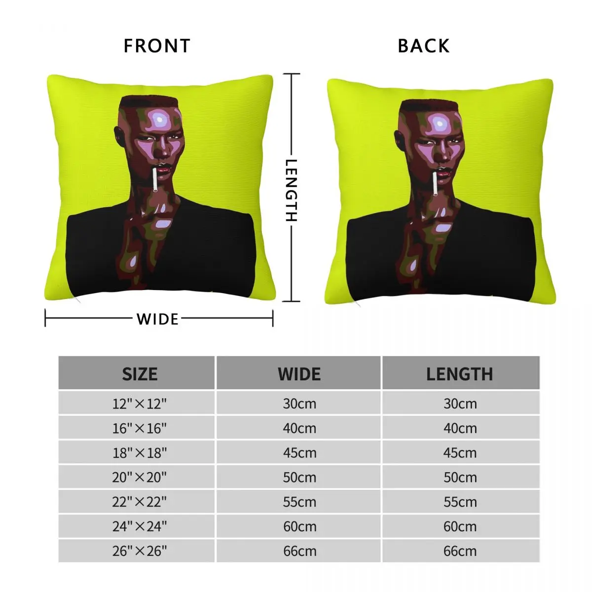 Grace Jones Cigarette Square Pillowcase Polyester Linen Velvet Printed Zip Decorative Pillow Case Car Cushion Cover