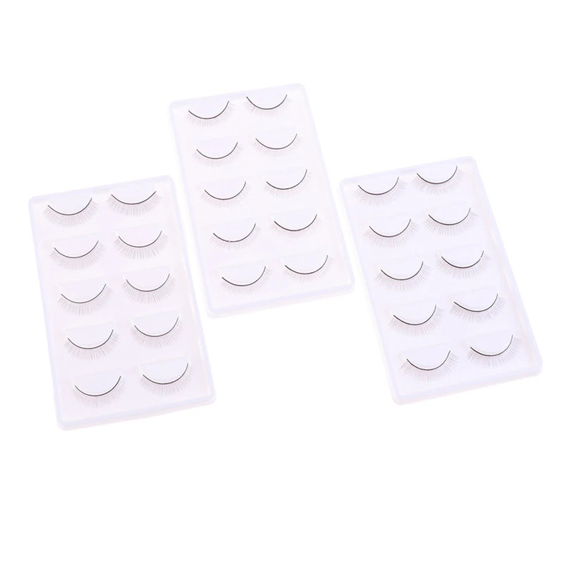 5 pares de práctica de pestañas, suministros para extensiones de pestañas, tira de pestañas postizas para entrenamiento, extensión de pestañas, herramienta de maquillaje de belleza