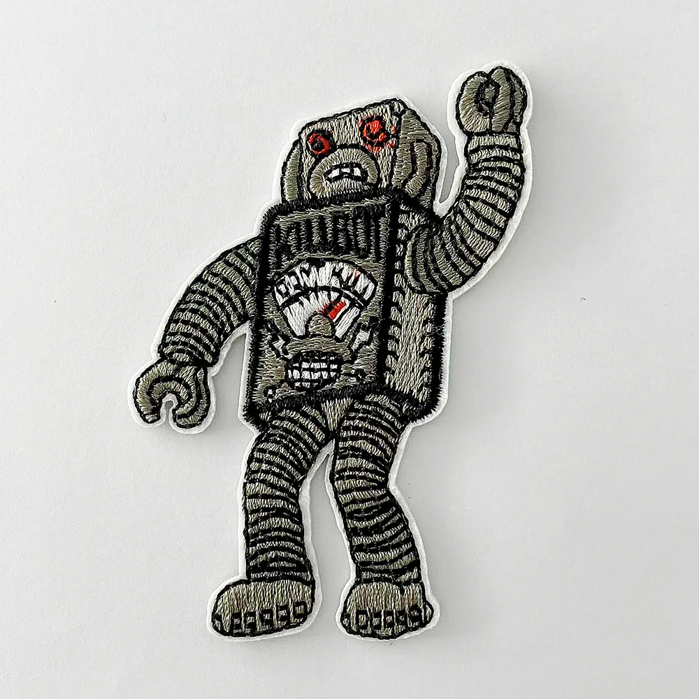 Robot Cloth Patch Badge Embroidered Cute Badges Hippie Iron on Kids Cartoon Patches for Clothes Cover Repair Hole Stickers