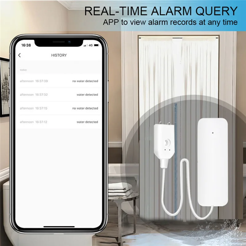 A13E-Tuya Zigbee Water Level Sensor Leakage Alarm Flood Leak  Smart Home Water Alert Overflow Alarm Security System