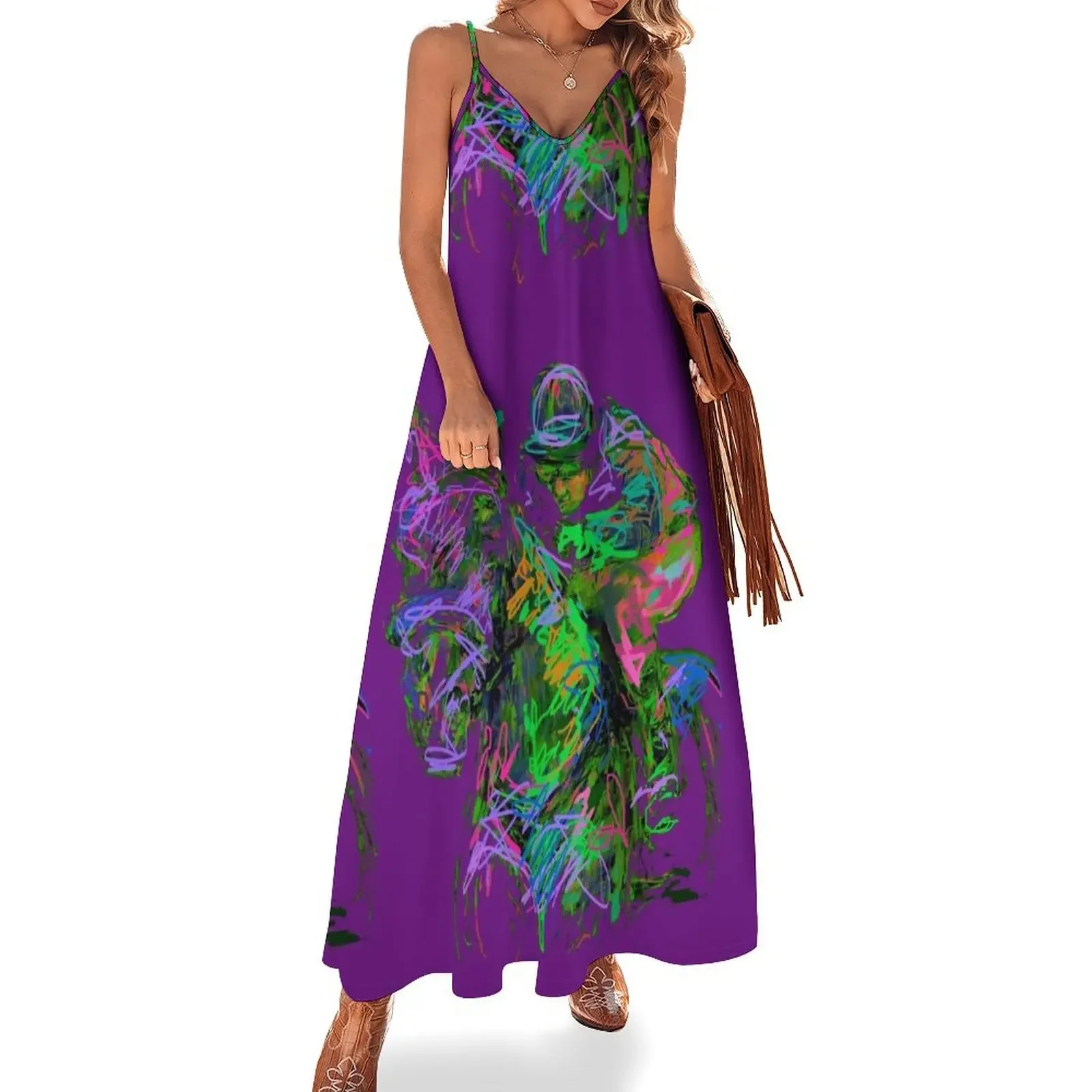 

Derby with purple Sleeveless Dress Bride dresses women clothes Dress