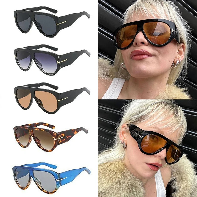 

T-shaped large frame sunglasses 2024 new toad fashion sunglass personalized women's sunglasses