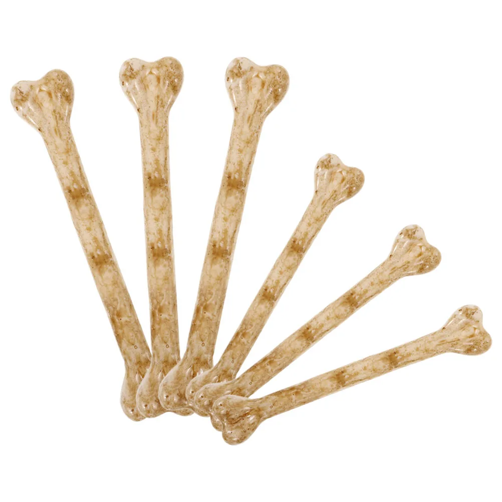 

6Pcs Realistic Bone Decoration Accessories Hole Drilled for Halloween DIY Crafts Jewelry Making Fake Human Bones