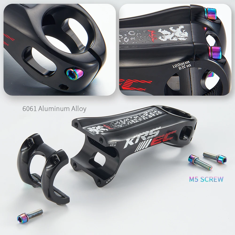 

KRSEC Aluminum Alloy Bicycle Stem 28.6mm 26-35mm 31.1-32.5mm Negative 20 Degrees 70mm 80mm 90mm 100mm