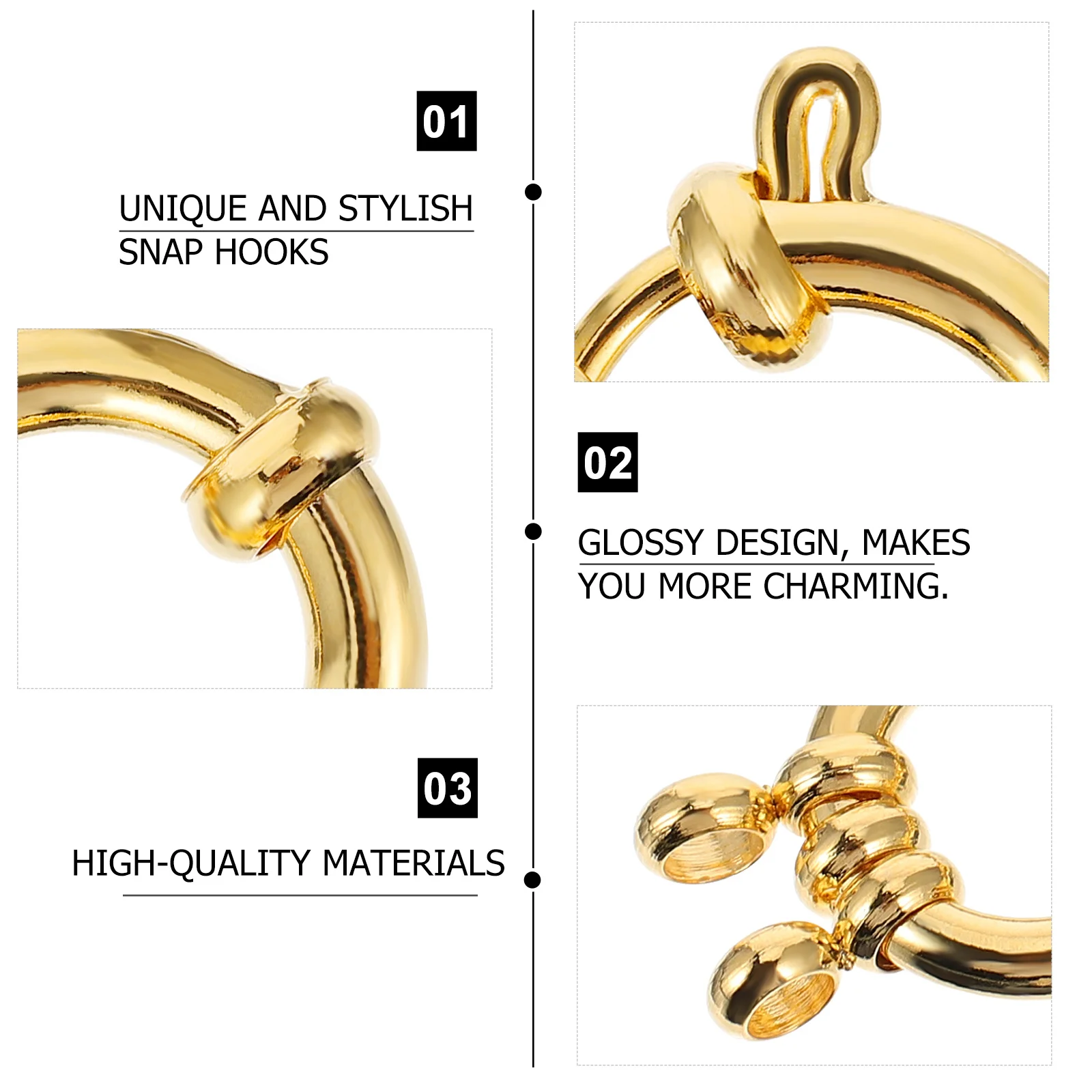 10Pcs Stainless Steel Gold Spring Clasps Durable Bracelet Snap Hooks Jewelry DIY Accessories Craft Supplies Gift