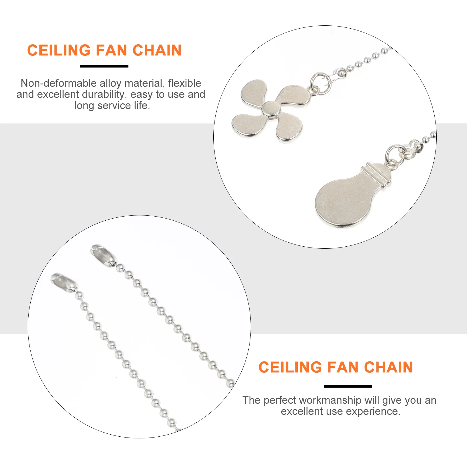 

2 Pcs Pendant Chandelier Ceiling Chain Extenders Pull for Extension Zinc Alloy Pulls Cord Decorative