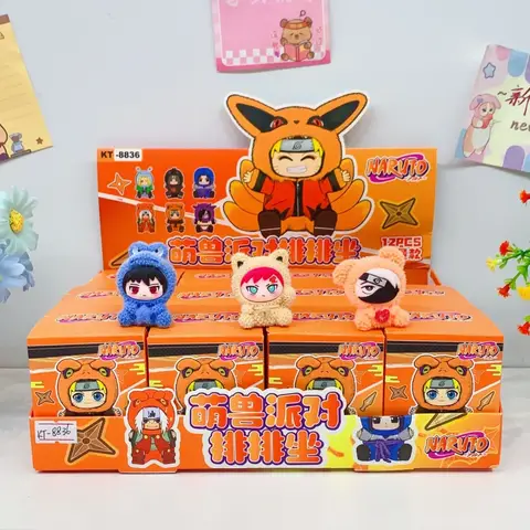 Anime Naruto Uzumaki Naruto Blind Box Beast Party Sitting Series Flocking Doll Desk Decor Characters Collectible Kid Birthday Gi