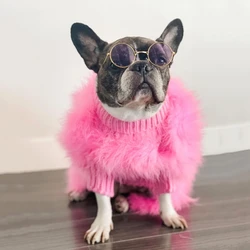 Luxury Pet Colorful Sweater Puppy Clothes Designer Dog Clothes Small Dog Cat Sweater Schnauzer Yorkie Poodle Core Yarn Fur Coat