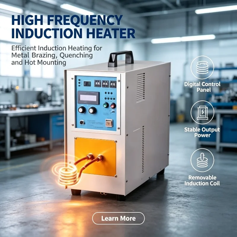 15KW High Power Induction Heating Machine Industrial Metal Heater For Hardening Annealing Brazing Forging Workshop Processing