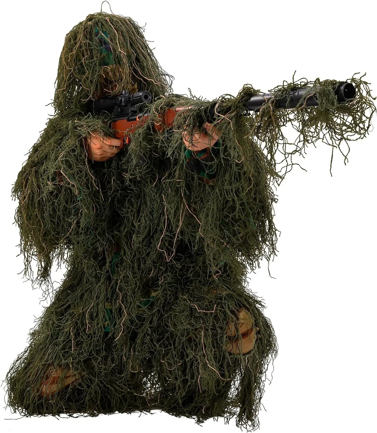 Ghillie Suit for Men, Gilly Suit for Adults Camo Hunting Clothes 3D Woodland Camouflage Suits for Hunting, Forest, Jacket, Pants