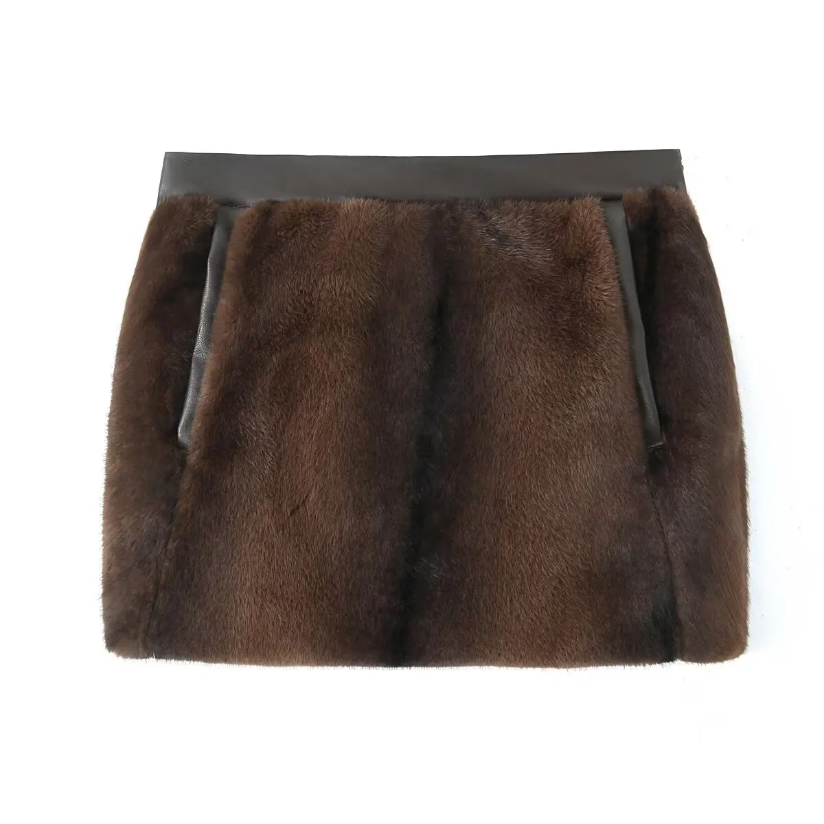 Jenny&Dave Nordic Winter Artificial Fur Splicing Skirt Woman Clothing Fashion Girls Streetwear Faldas Skirts Women