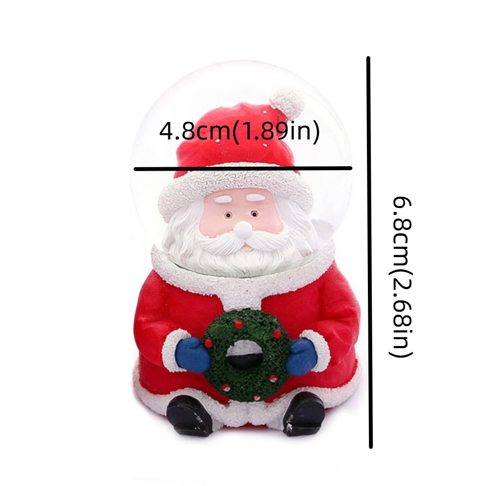 سانتا كلوز عيد الميلاد كريستال الكرة ثلج السنة الجديدة هدايا عيد الميلاد متعدد الألوان الضوء الراتنج متوهجة كريستال الكرة زخرفة المنزل #5