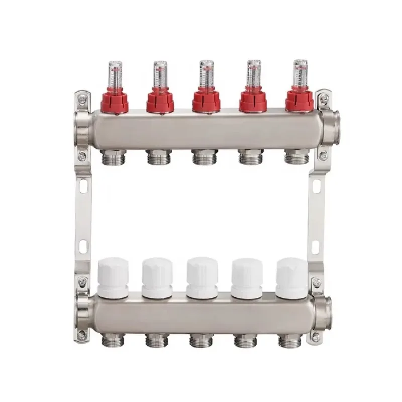 BJ35004 جامعي الفولاذ المقاوم للصدأ 2 إلى 12 طرق عالية الجودة مطلي بالنيكل حلقة مشعة لنظام التدفئة تحت الأرضية #1