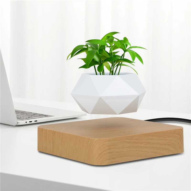 

Levitating Air Bonsai Pot Rotation Flower Pot Planters Magnetic Suspension Floating Pot Potted Plant Home Desk Decor