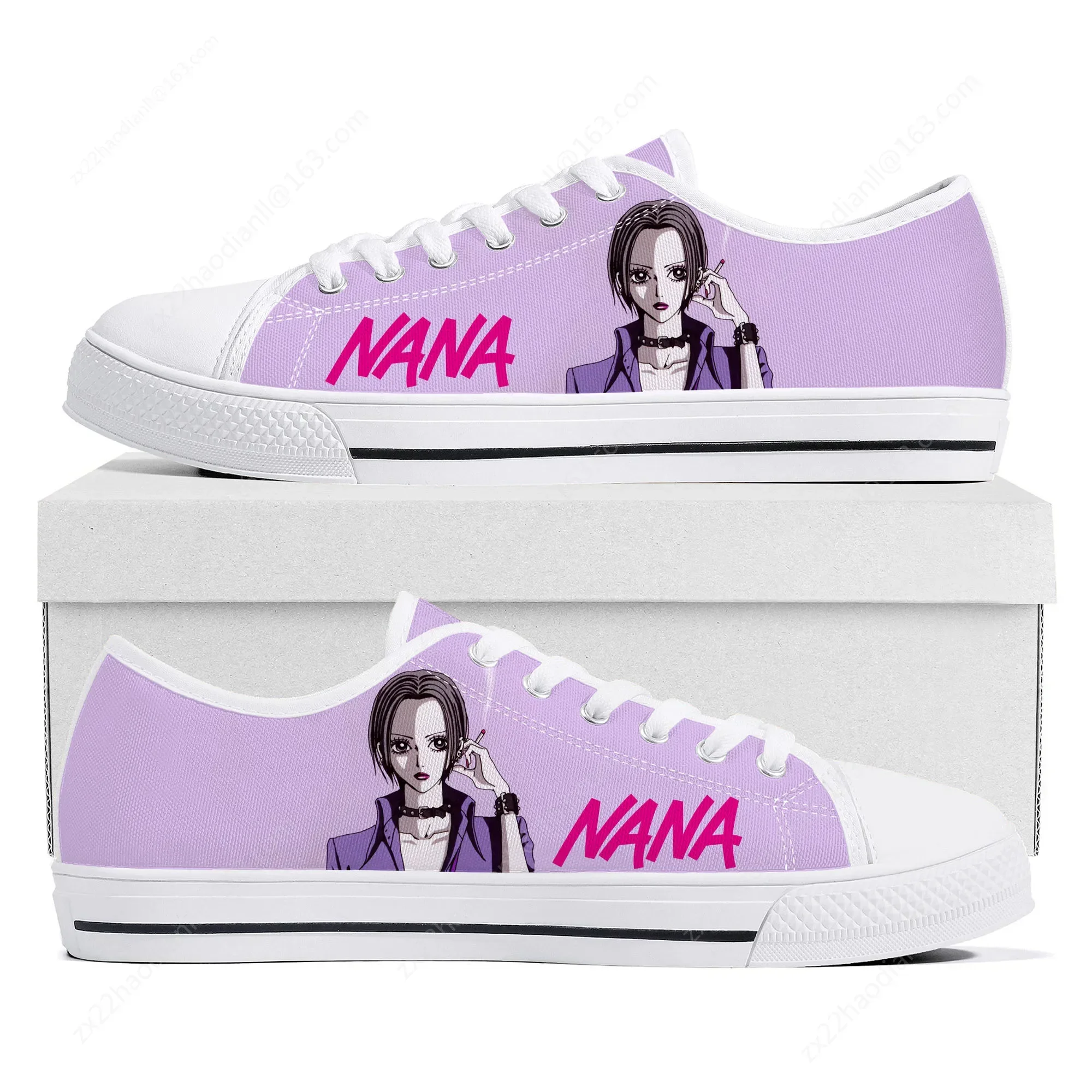 Osaki Komatsu Manga NANA Low Top Sneakers Mens Womens Teenager Canvas Sneaker High Quality Casual Couple Shoes Custom Shoe