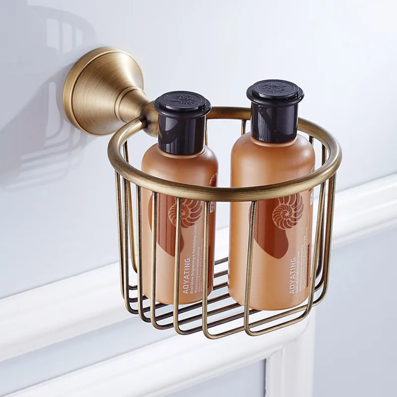 Shower gel holder Golden Tissue Basket Bathroom Wall-Mounted Brass Tissue Box Toilet Roll Paper Towel Rack Hardware Pendant