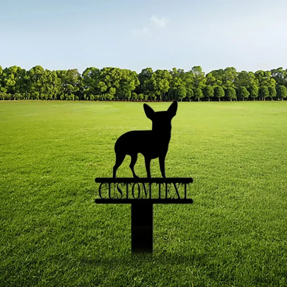 Custom Yard Stake Featuring Chihuahua Personalized Name Artistically Created for Dog Lovers to Flaunt Their Love for Chihuahuas