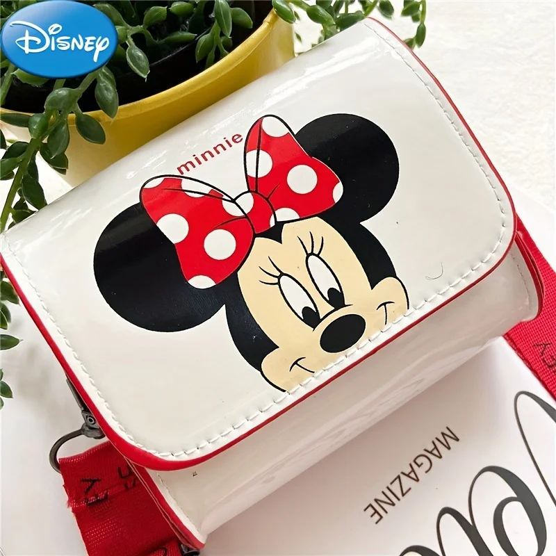 1pcs New MINISO Disney Mickey Minnie Messenger Bag Stylish Cartoon Printed Crossbody Coin Purse for Casual Outings Holiday Gifts