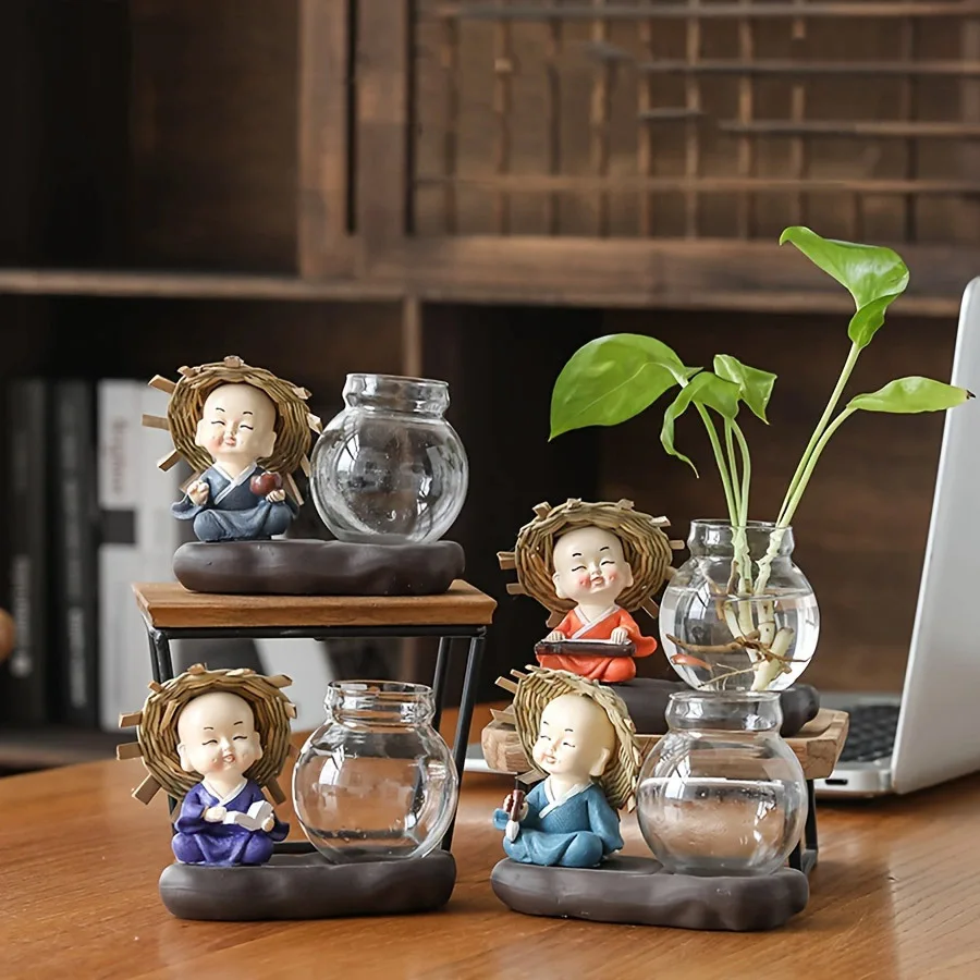 مزهرية زجاجية شفافة مائية ، ترتيب زهور ، غرفة معيشة ، ديكور مكتب مكتب ، أثاث منزلي ، 1 2 2