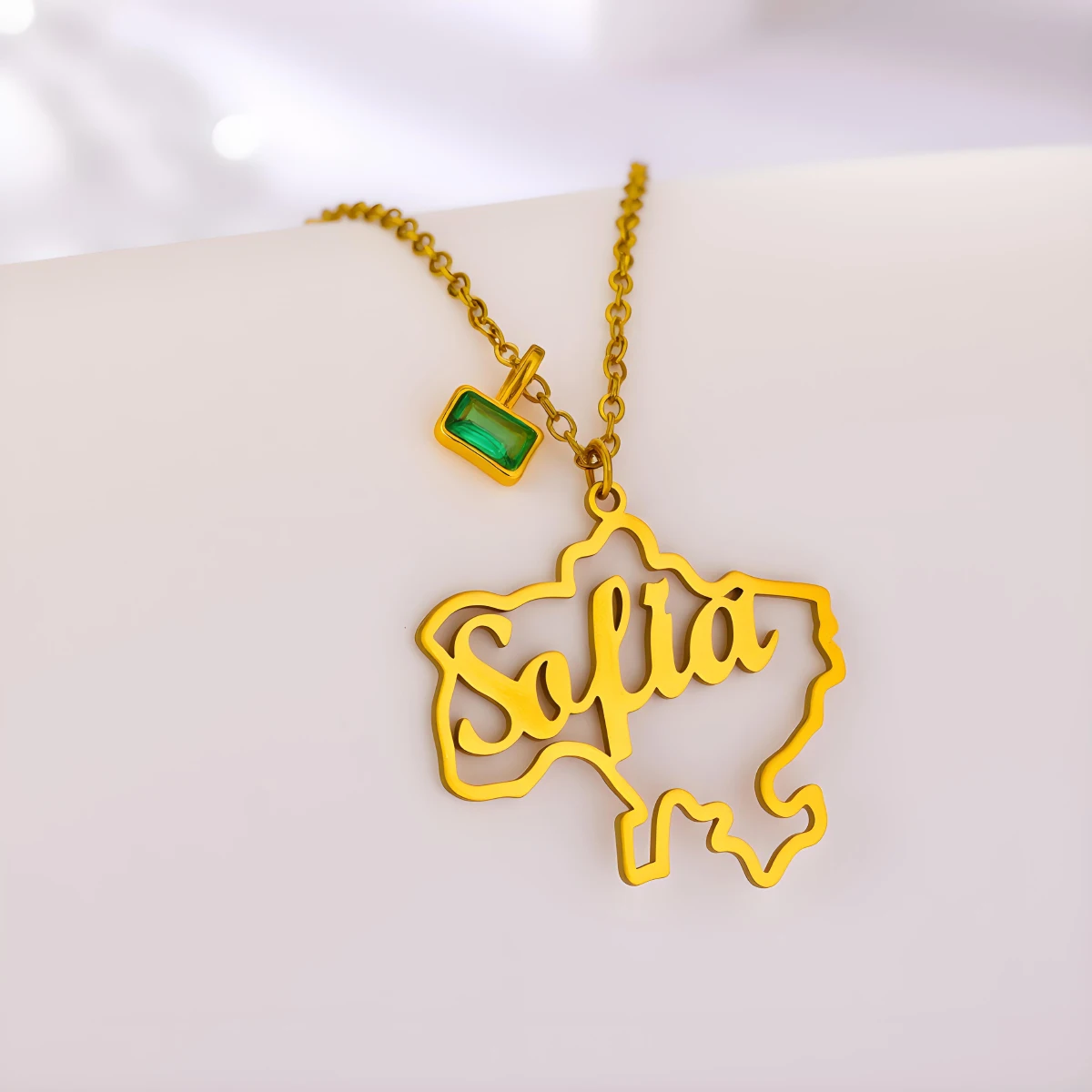 

Todorova Custom Name Religious Map Outline Spiral Necklace Stainless Steel Personalized Outlines Jewelry Gift