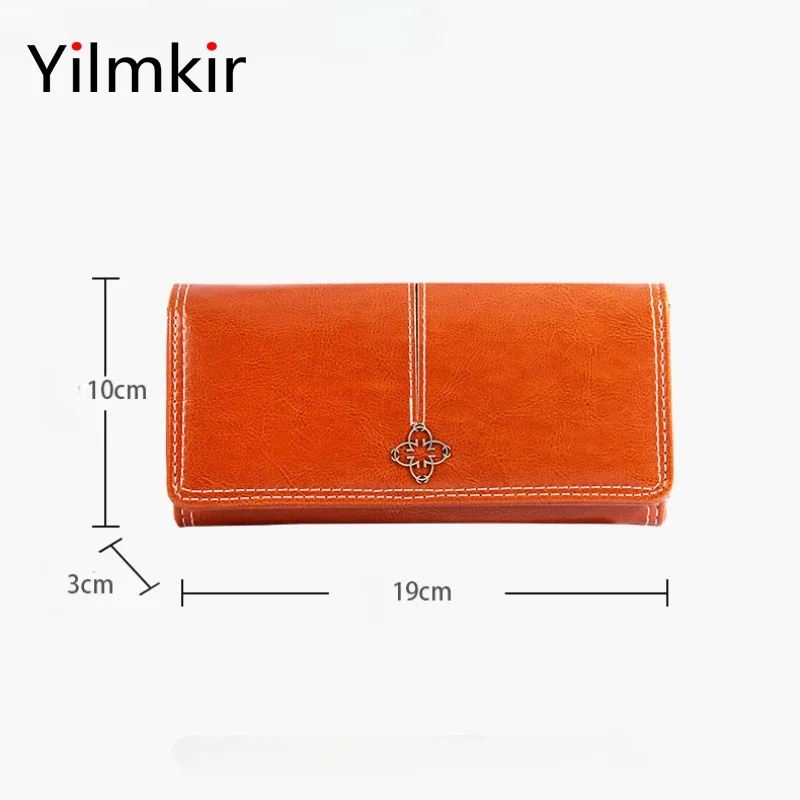 Monedero con hebilla de cuero PU, cartera corta para mujer, monedero Simple Retro, bolso de mano con cremallera a la moda para mujer, bolso para tarjetas con múltiples ranuras