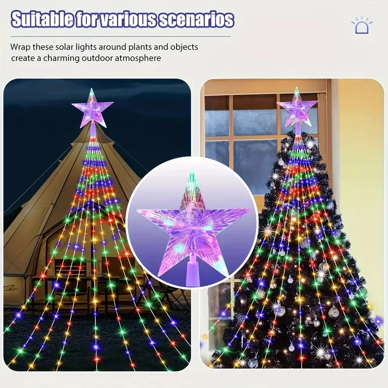 Outdoor Solar Lights 280LED Solar Christmas Tree Decoration Light 8 Modes Fairy Light for Christmas Halloween Garden Yard Party