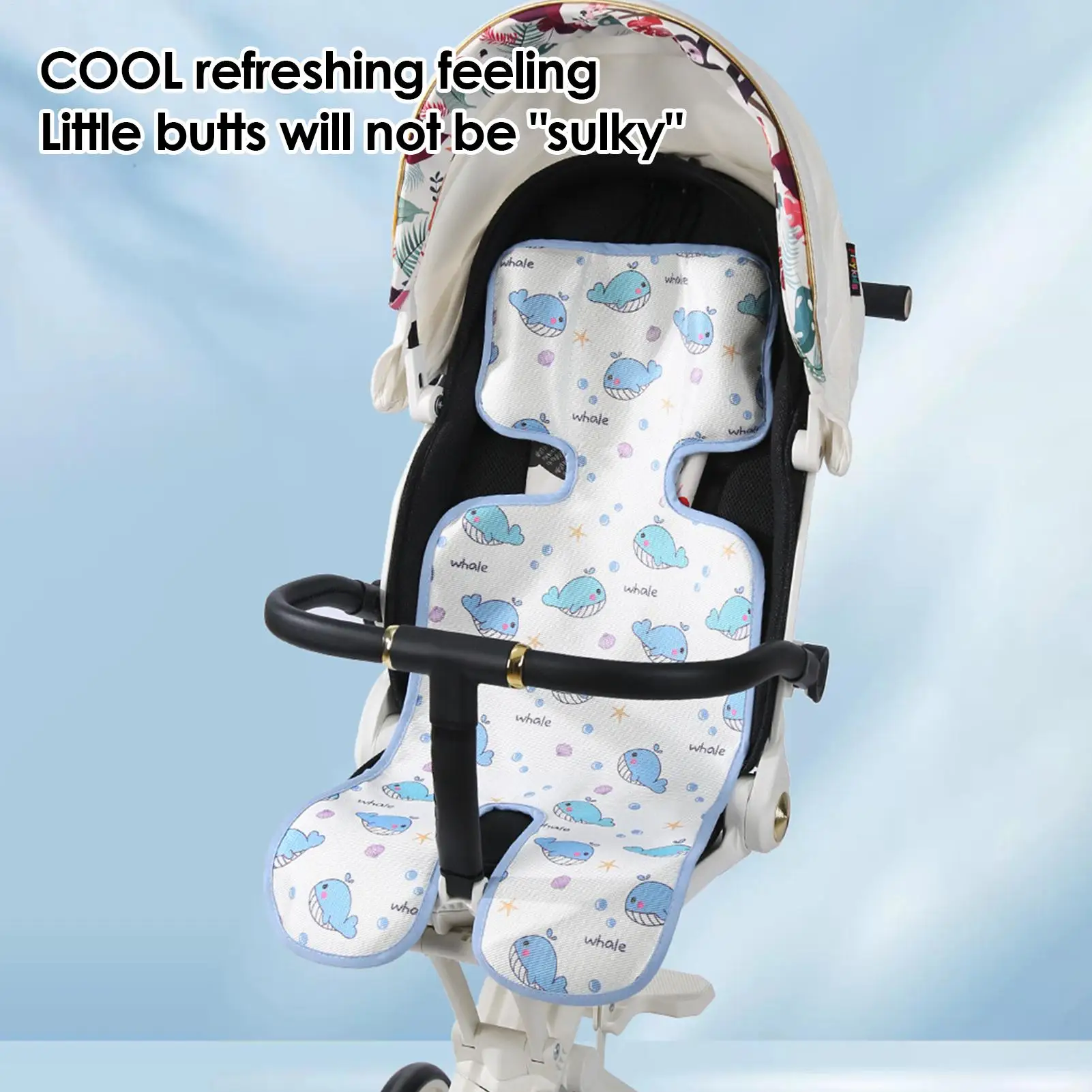 

Stroller Cooling Pad for Baby Car Seat Cooler Pad Cooling Liner for Toddler Ice Silk Breathable Soft Cooler Mat Cushion Car Seat