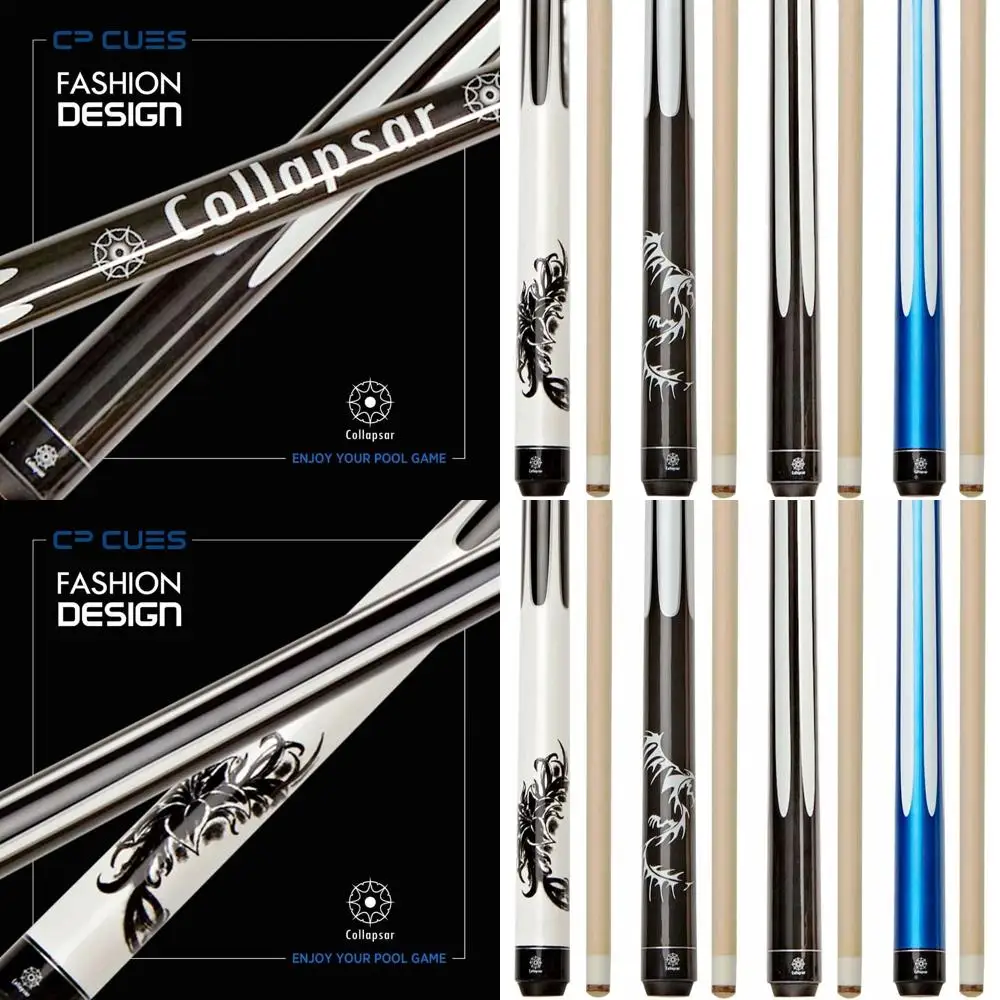 

4-Piece Pool Cue Set, 58 Collapsar Billiard Cues for Home or Bar Use