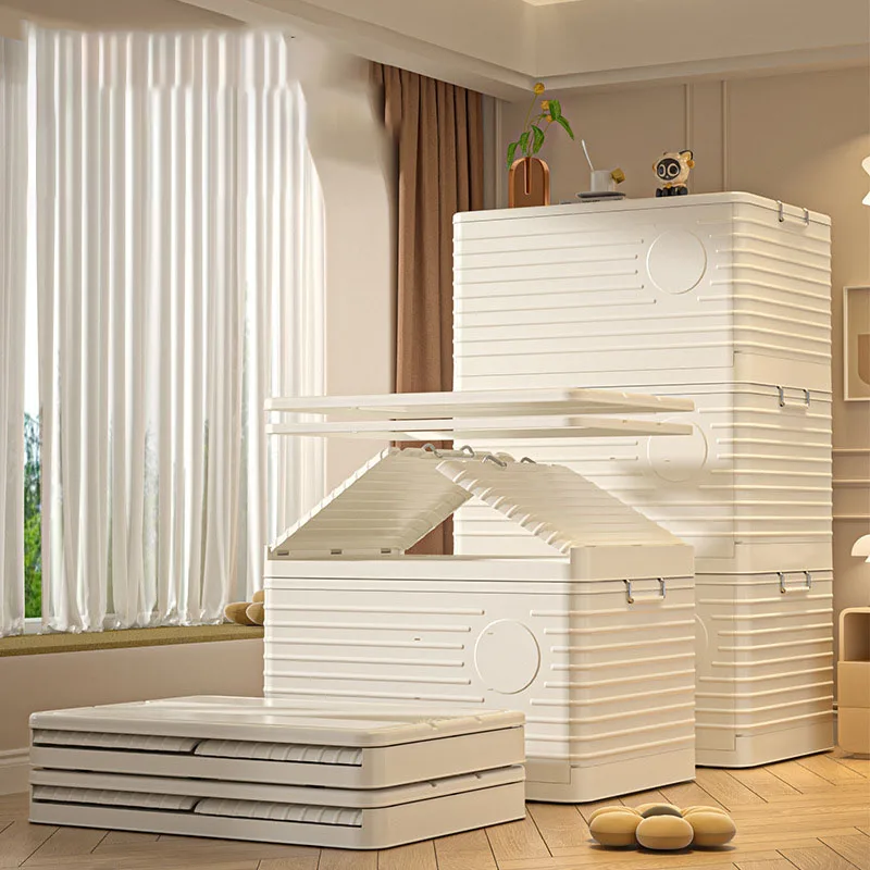 

Foldable Storage Box With Lid Large Household Thickened Stackable Storage Bins For Bedroom Clothes Toy Quilt Organizer Supplies