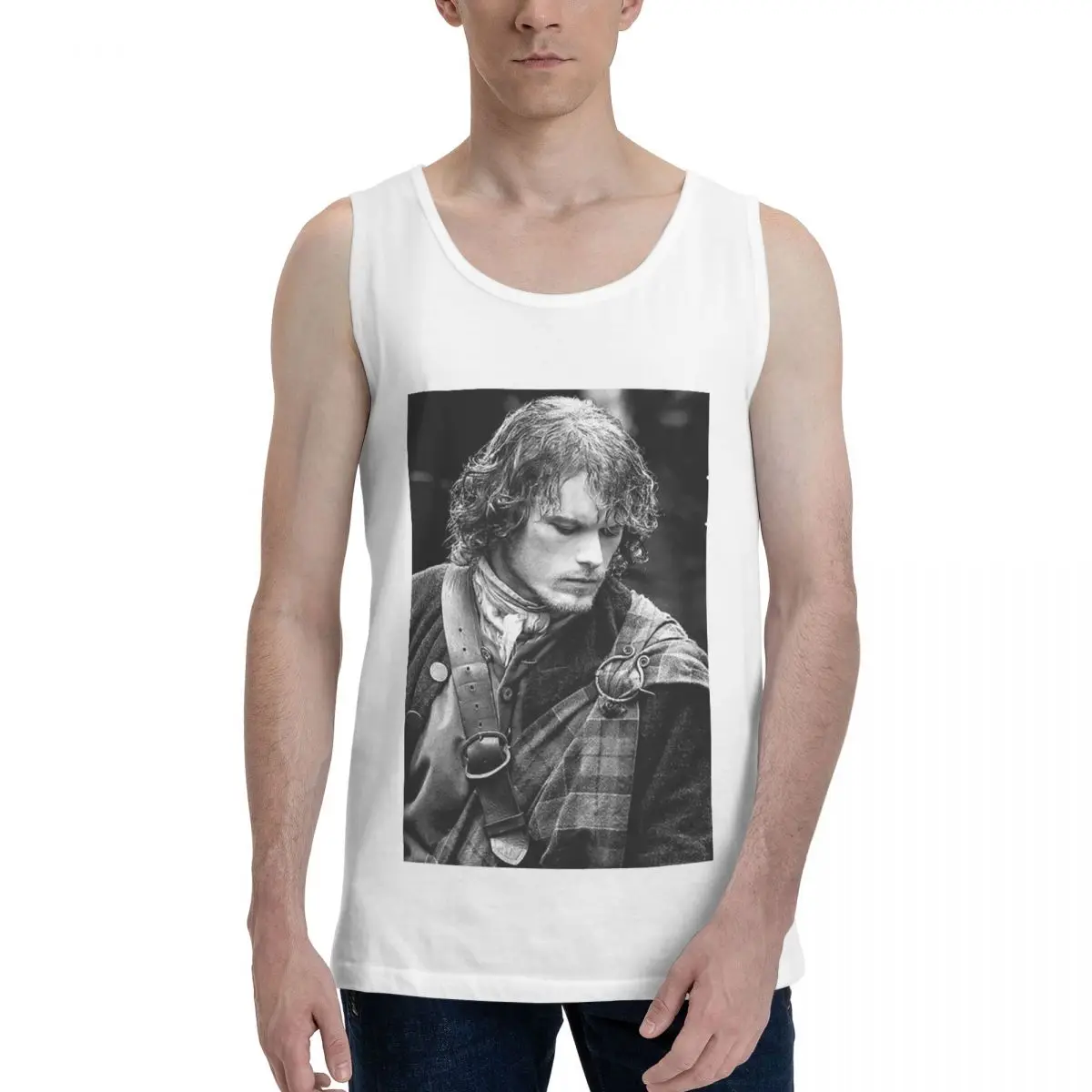 Jamie Fraser Outlande 100% Cotton Men's Sweatshirt Vest Sleeveless Clothing Tees Men Tank Tops T-shirt