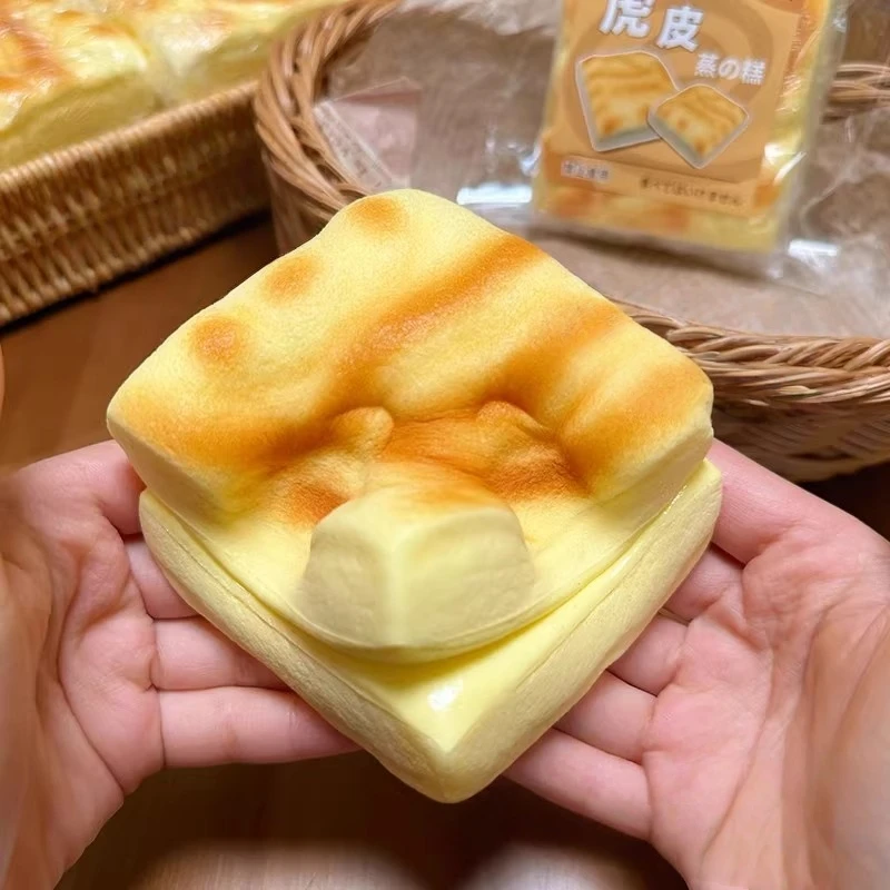 1PC Tiger Skin Toast Bread Squishy Cake Stress Relief Focus Calming Sensory Toys Decompression Squeeze Prank Toys Desk Decor - view 4