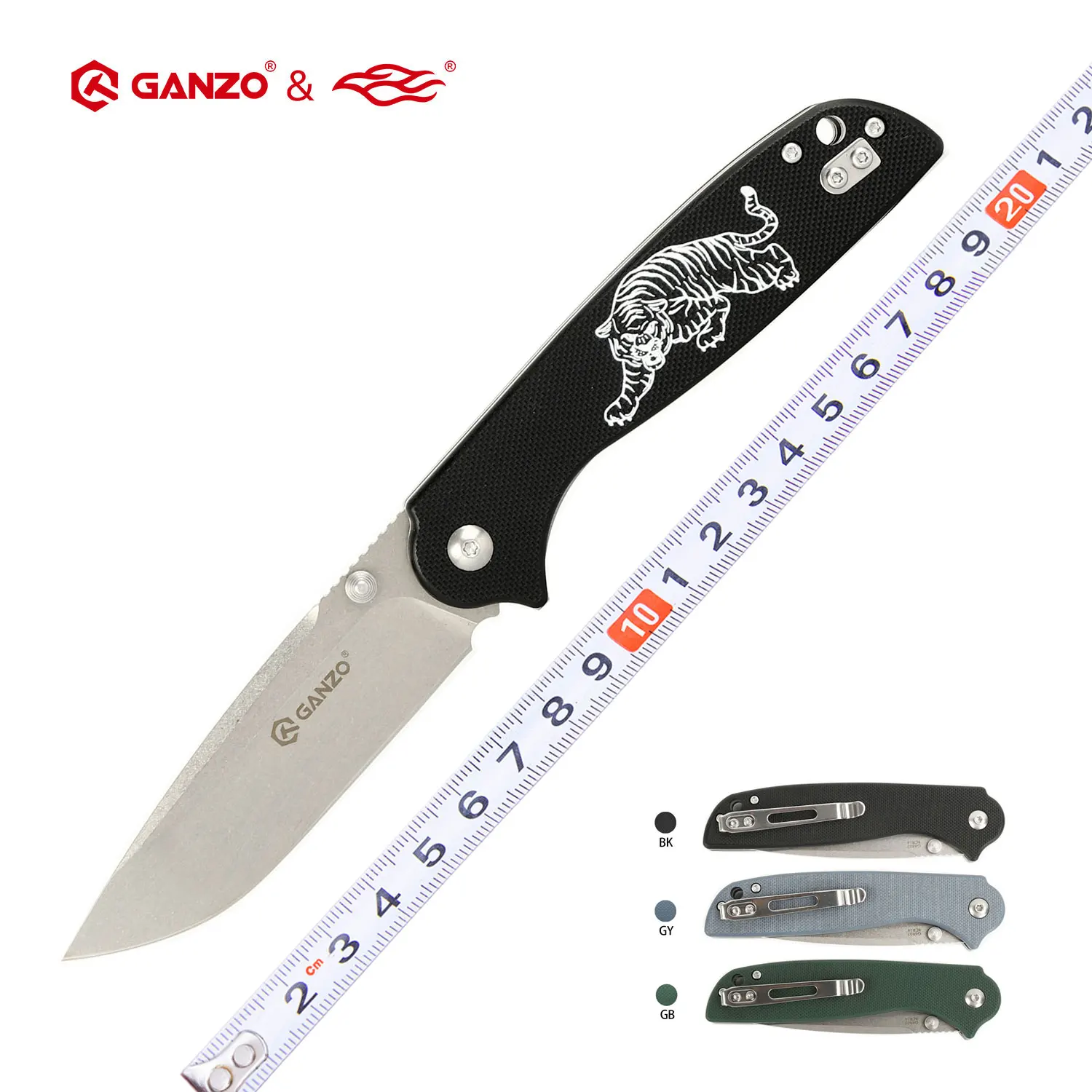 Cuchillo plegable Ganzo G6803 modelo 8CR14 con hoja de acero y mango G10, herramienta EDC para supervivencia, camping, caza, cuchillo de bolsillo, herramienta EDC para exteriores