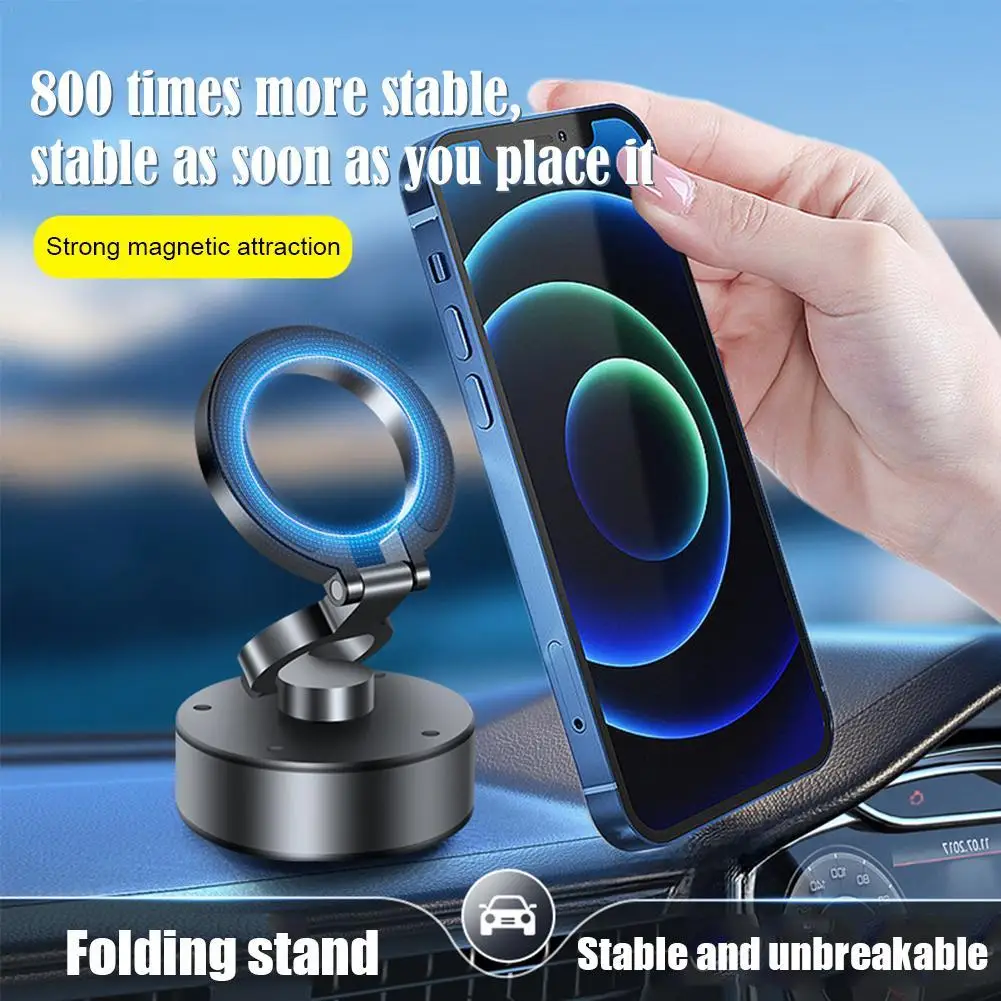 Car Mount Mobile Phone Holder 360°rotatable Vacum Magnetic Adsorption Bracket Universal For 4.7-inch Or Above Smartphones