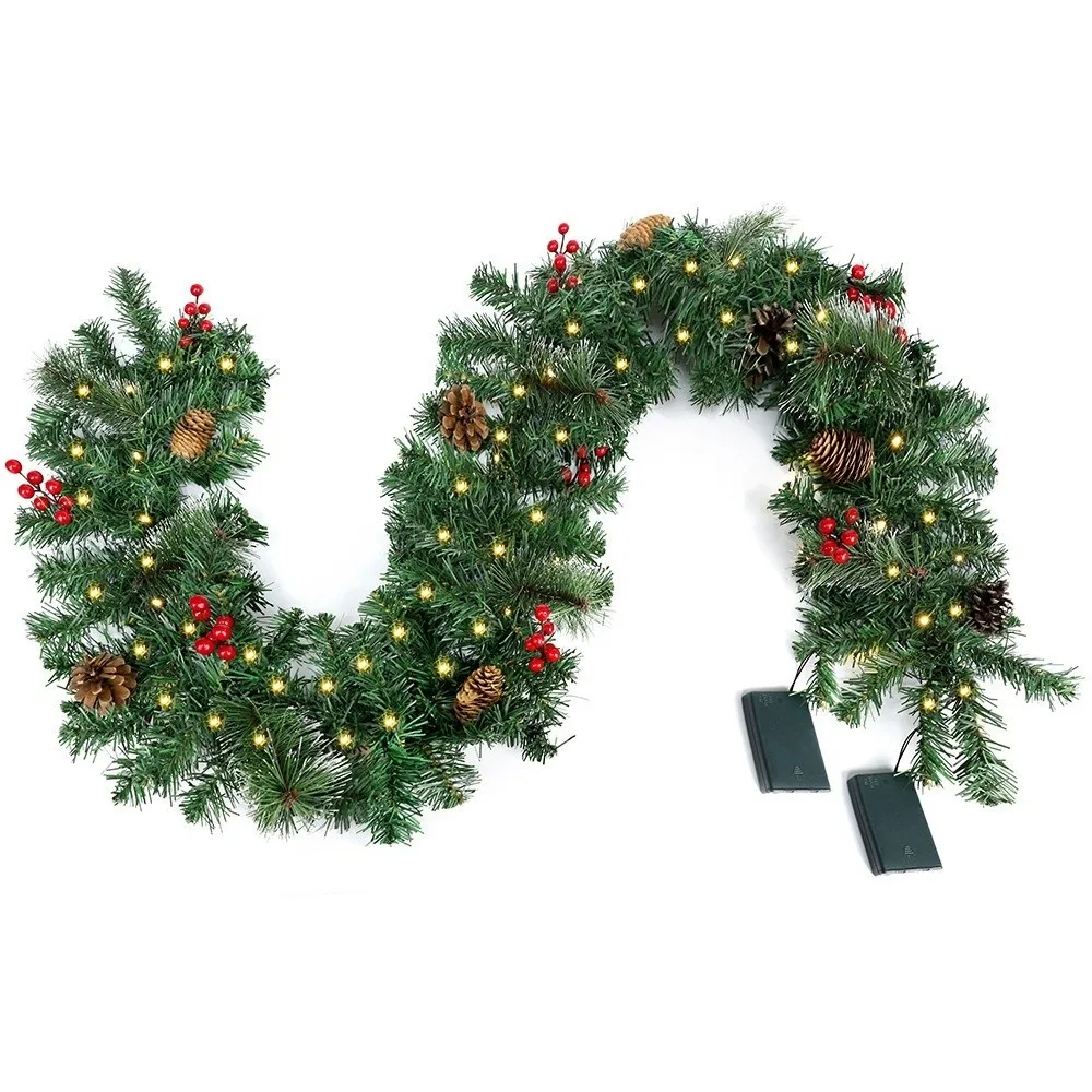 

Creative Artificial Pine Tree Decor 1.8/2.7m 30/50 LED Lights Realistic Green Garland Durable Lifelike