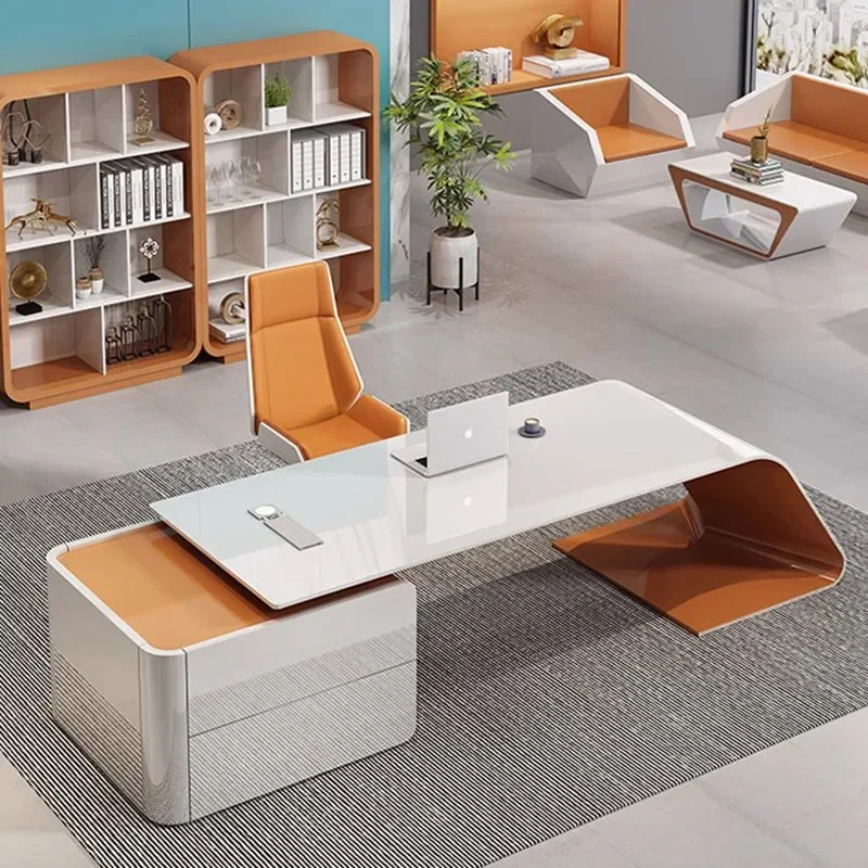 

Office Desks Desk Accessories Reception Table Minimalist Computer Console Writing Gaming Bureaux De Bureau Setup Work Furniture