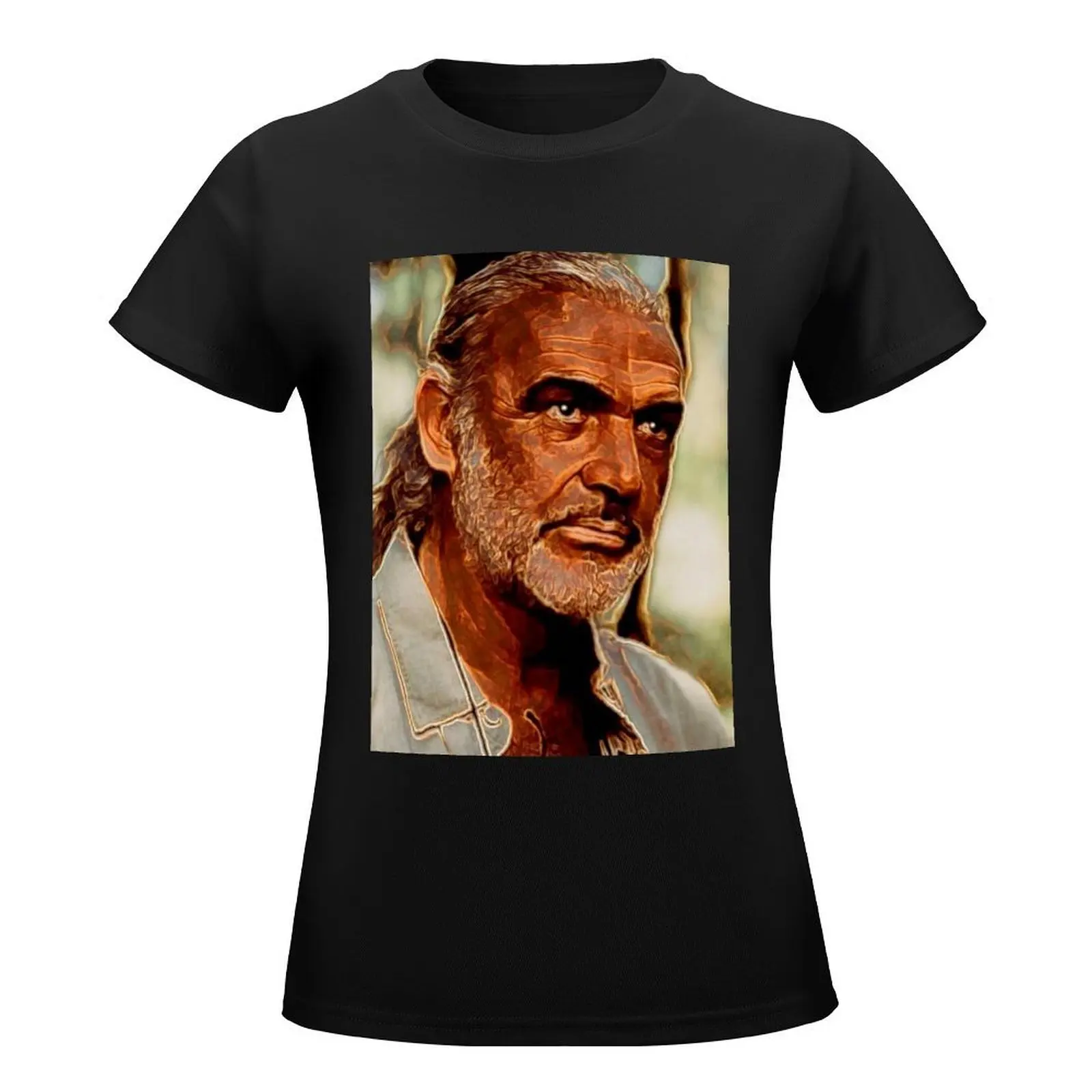 Sean Connery T-Shirt anime clothes oversized black t-shirts for Women