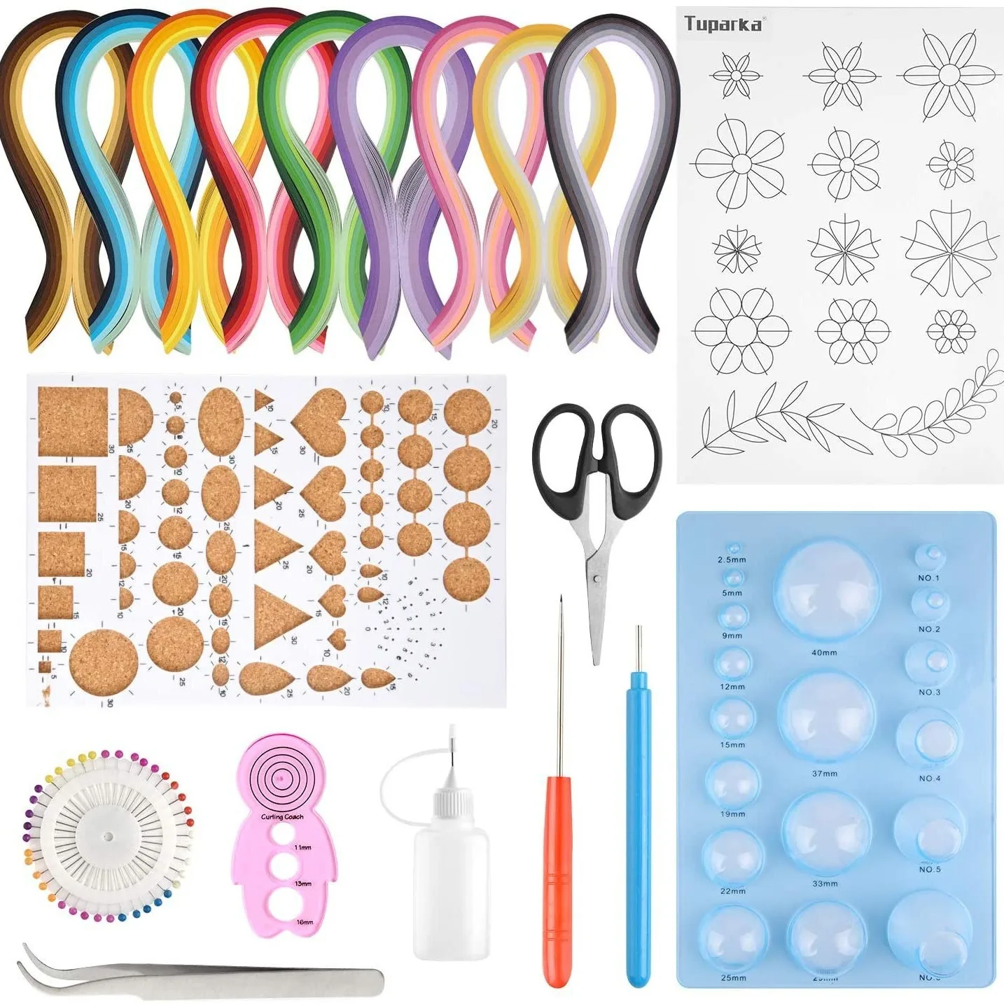 Paper Strips Quilling Tool Kit 10 Tools 900 Colorful Strips for Scrapbooking Decor Christmas Gift Beginners DIY Craft Handcraft