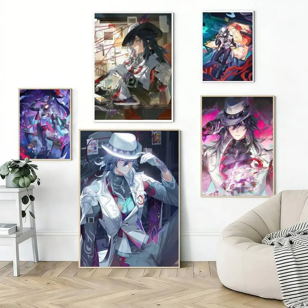 Honkai Star Rail Ashveil Poster Selbstklebende Dekoration Schlafzimmer Zuhause Wandaufkleber Drucke Gemälde Wohnzimmer Büro