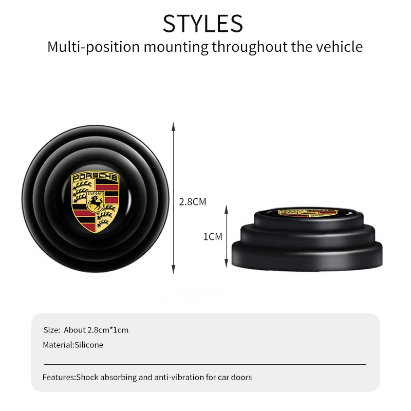 Car Door Shock Absorber Silicone Anti Shock Cushion Pad Trunk Sound Insulation Pad Stickers For Porsche Cayenne Macan Panamera