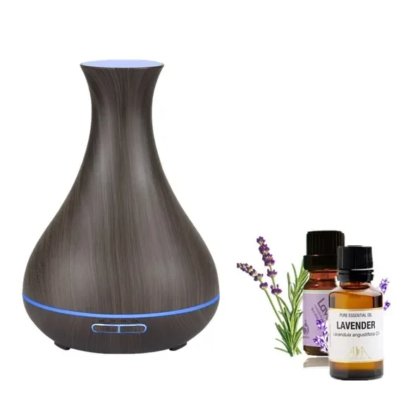 2021 trending 400ml wood grain mini diffuser reed Essential Oil aroma diffuser ultrasonic room humidifier nebulizing diffuser