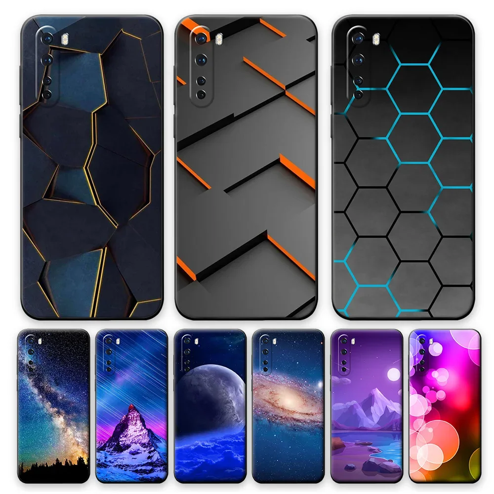 For Oneplus Nord Case Soft Silicone Cover For Oneplus Nord Geometric Style Phone Case For Oneplus Nord TPU Shockproof Coque 6.44