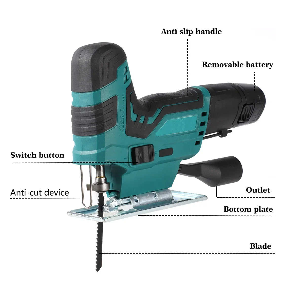 12V Electrical Saw Electric Jigsaw Jig Saw for Woodworking Portable Multi-Function Woodworking Power Tool With Battery