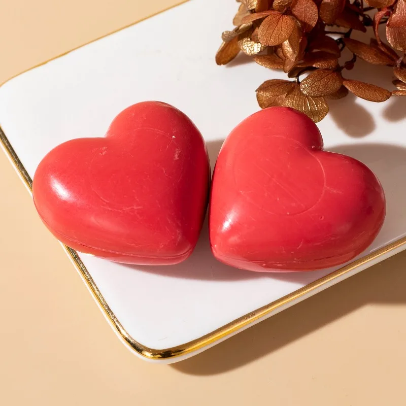 Heart Shaped Handmade Soap Cleaning and Cleansing Essential Oil Soap Deep Cleansing Without Damaging Skin Rich Foam