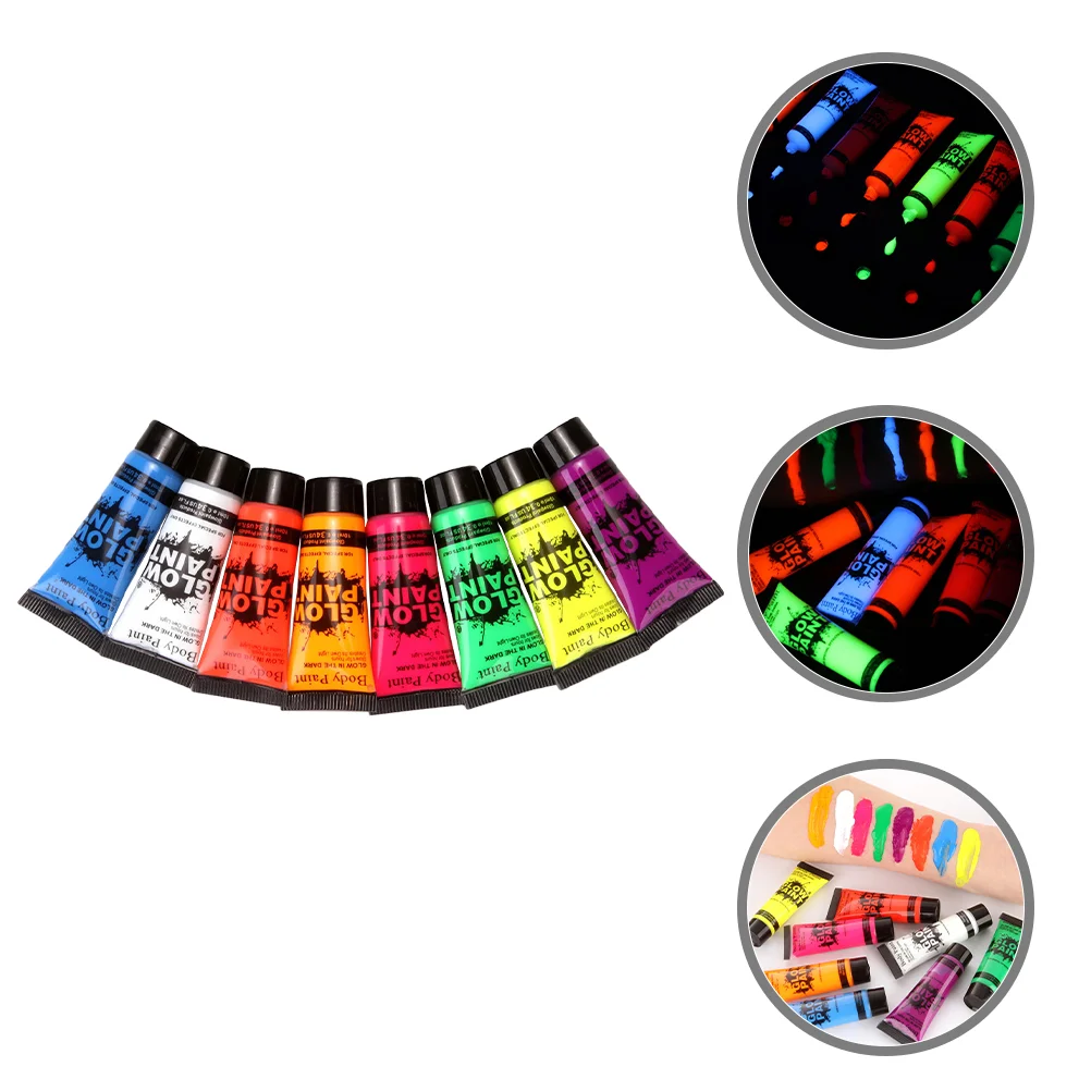 

8 Pcs Fluorescent Pigment Face Paint Painting Paste Luminous Body Neon Lights Coating Makeup Glowing Plastic The Dark for Miss