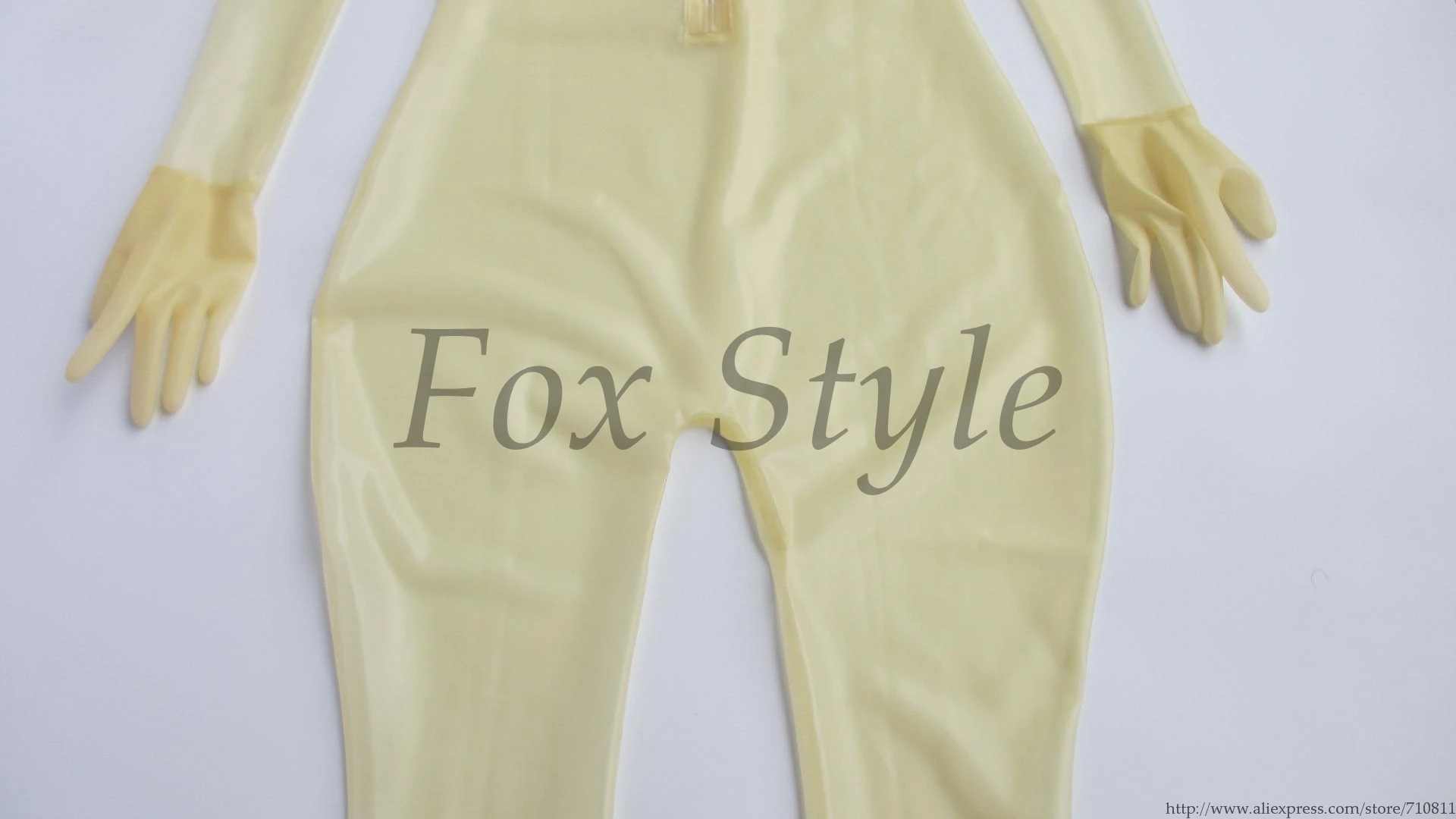 زي رجالي من المطاط الشفاف بغطاء كامل 0.3 ملم من اللاتكس مع سحاب خلفي