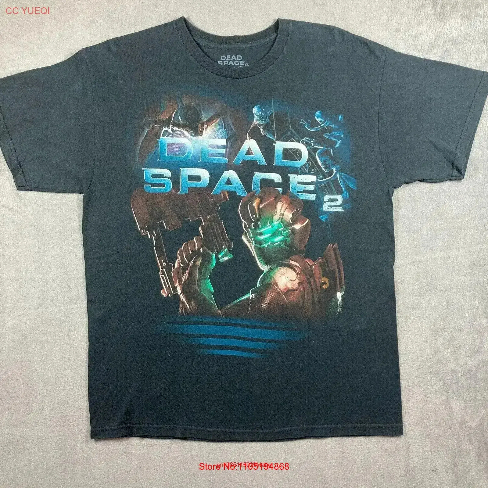 الميت الفضاء 2 ألعاب الحشوية 2010 الرعب الترويجي الألعاب الأسود تي شيرت الرجال كبير خمر غسلها الرسم تنفس الموضة #1