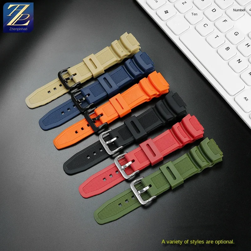 silicone strap Suitable for Casio Casio watch W-218H/W737H/MRW-200 /AE1200/AEQ-110 series resin silicone watch strap 18mm