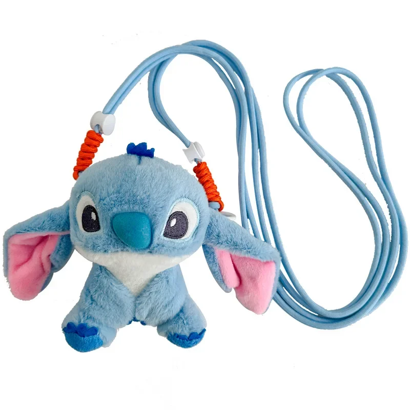 Disney Plush Mobile Phone Bracket Kawaii Stitch Retractable Bracket Back Clip Slung Chain Lanyard Convenient Anti-fall Universal