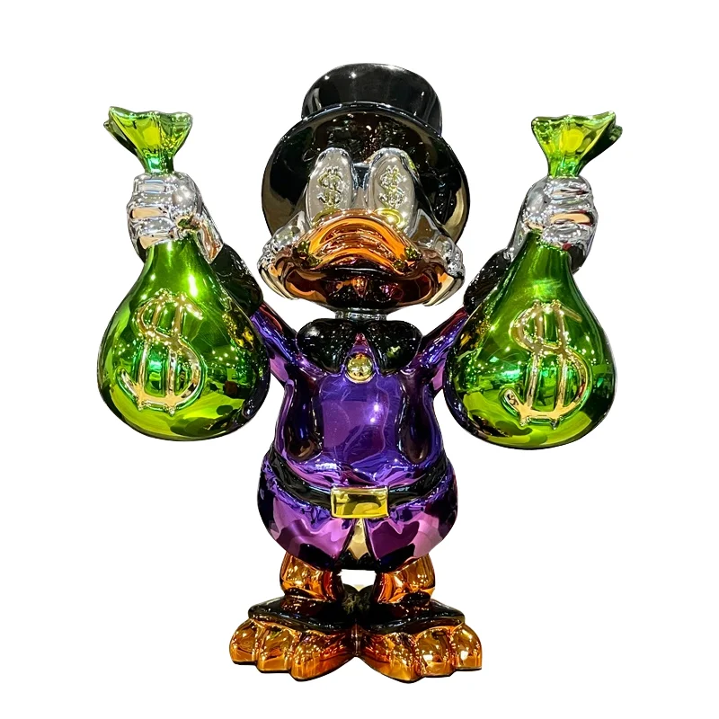 Kreative Donald Duck Skulptur Cartoon Heimdekoration und Büro-Schreibtisch-Ornamente FRP-Beschichtung Kunstharz Stilvolles Liebesdesign